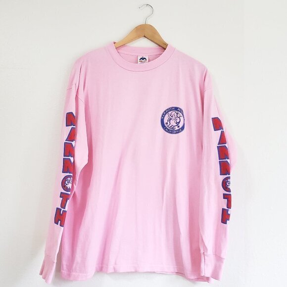 Pink Long Sleeve Spirit Jersey Mammoth Mountain Skiing Oversized Back Printed - Picture 1 of 9